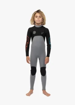 7 Seas Boys 3-2 Bolt Full Chest Zip Wetsuit-Vissla Hot