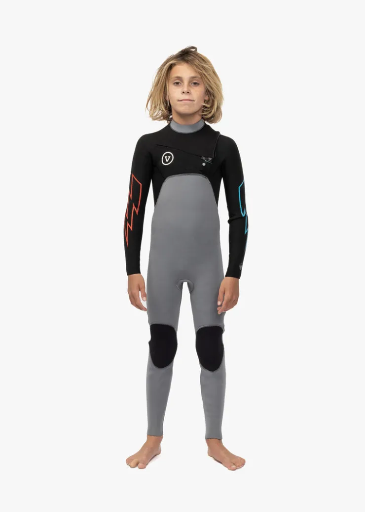 7 Seas Boys 3-2 Bolt Full Chest Zip Wetsuit-Vissla Hot