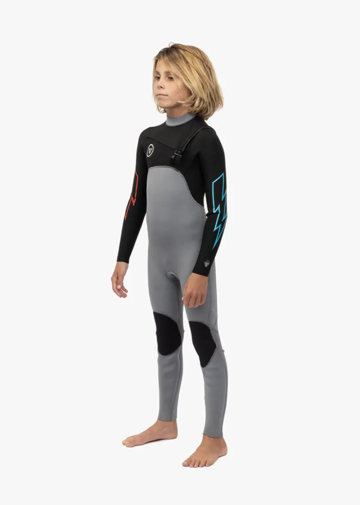 7 Seas Boys 3-2 Bolt Full Chest Zip Wetsuit-Vissla Hot