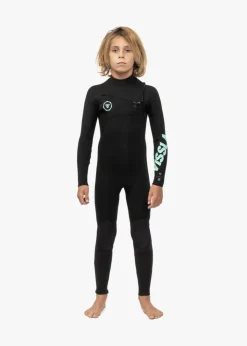 7 Seas Boys 3-2 Full Chest Zip Wetsuit-Vissla Hot