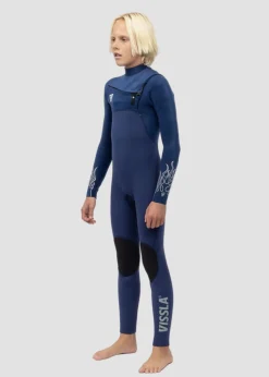 High Seas Boys Fire 3-2 Full Chest Zip Wetsuit-Vissla Hot