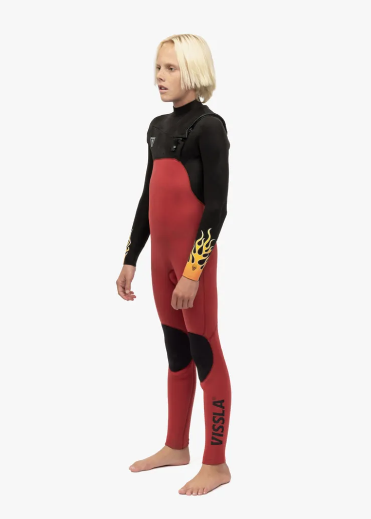 High Seas Boys Fire 3-2 Full Chest Zip Wetsuit-Vissla Cheap