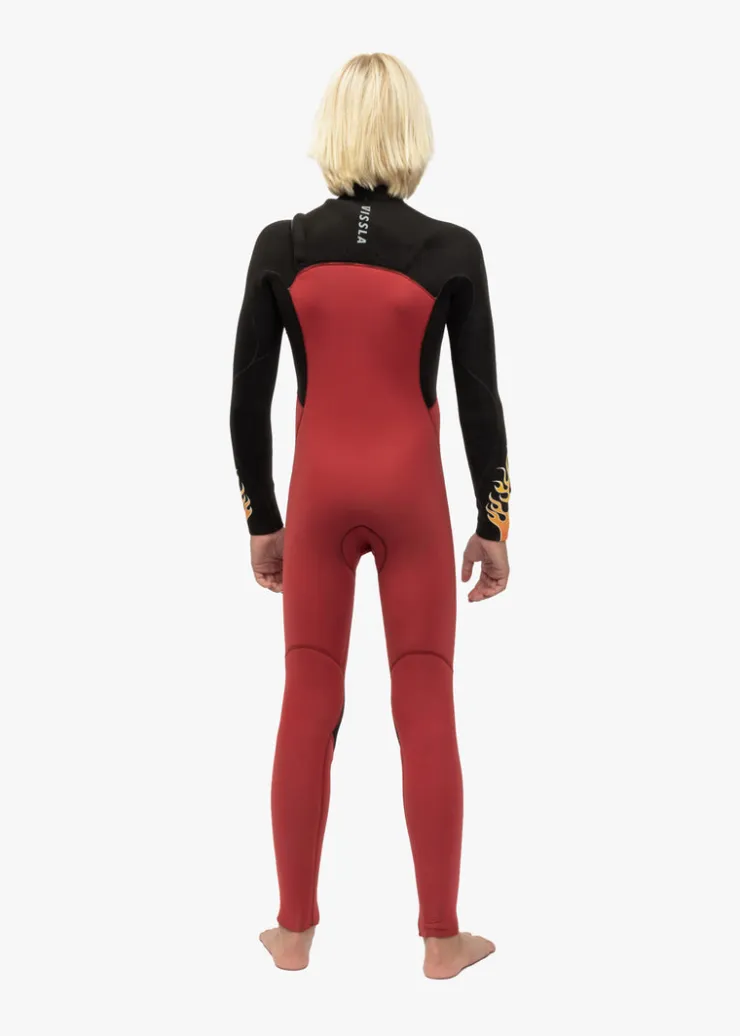High Seas Boys Fire 3-2 Full Chest Zip Wetsuit-Vissla Cheap