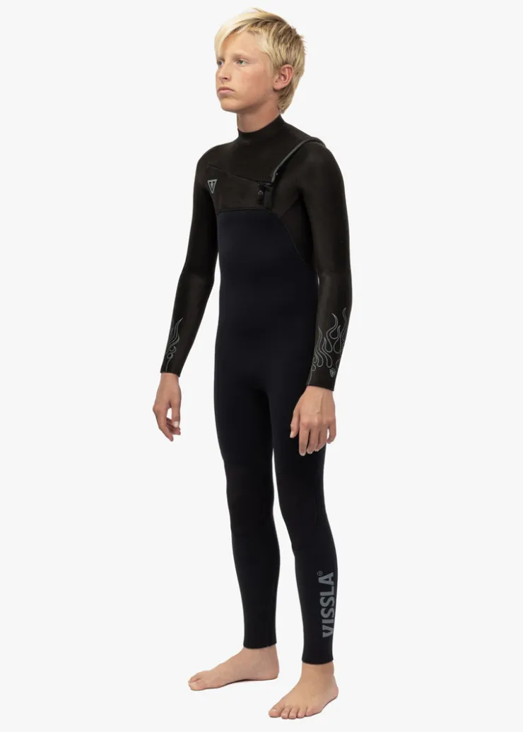 High Seas Boys Fire 3-2 Full Chest Zip Wetsuit-Vissla Online
